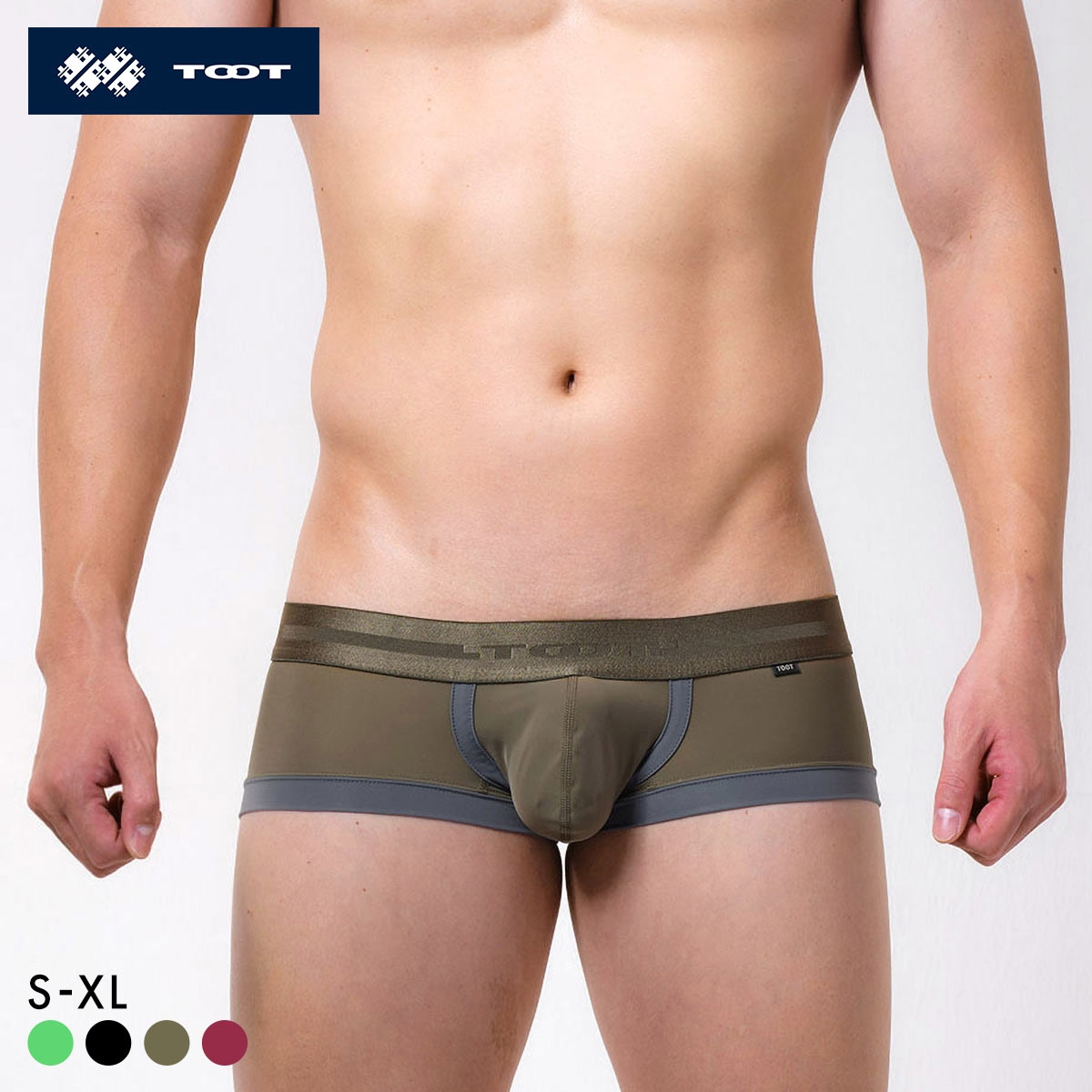 トゥート TOOT エンブレム ナイロン スーパーnano ボクサー メンズ ボクサーパンツ 前とじ 日本製 SN25A028(OV-オリーブ-S)