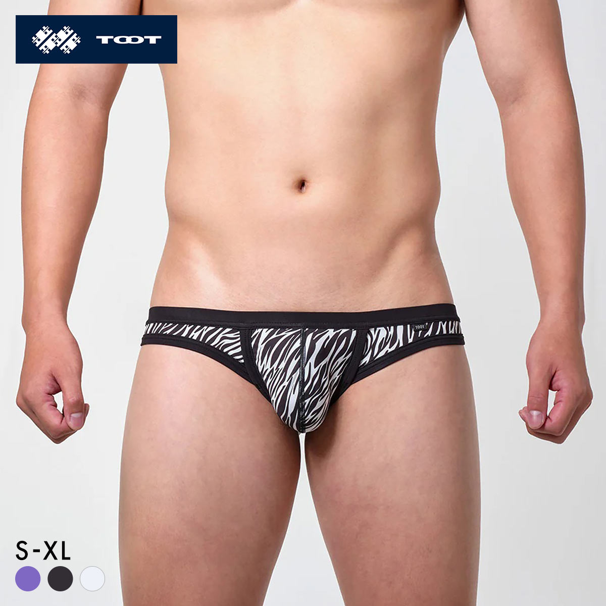 トゥート TOOT ゼブラ Tバック メンズ 前とじ TB25A027 日本製(BK-ブラック-S)