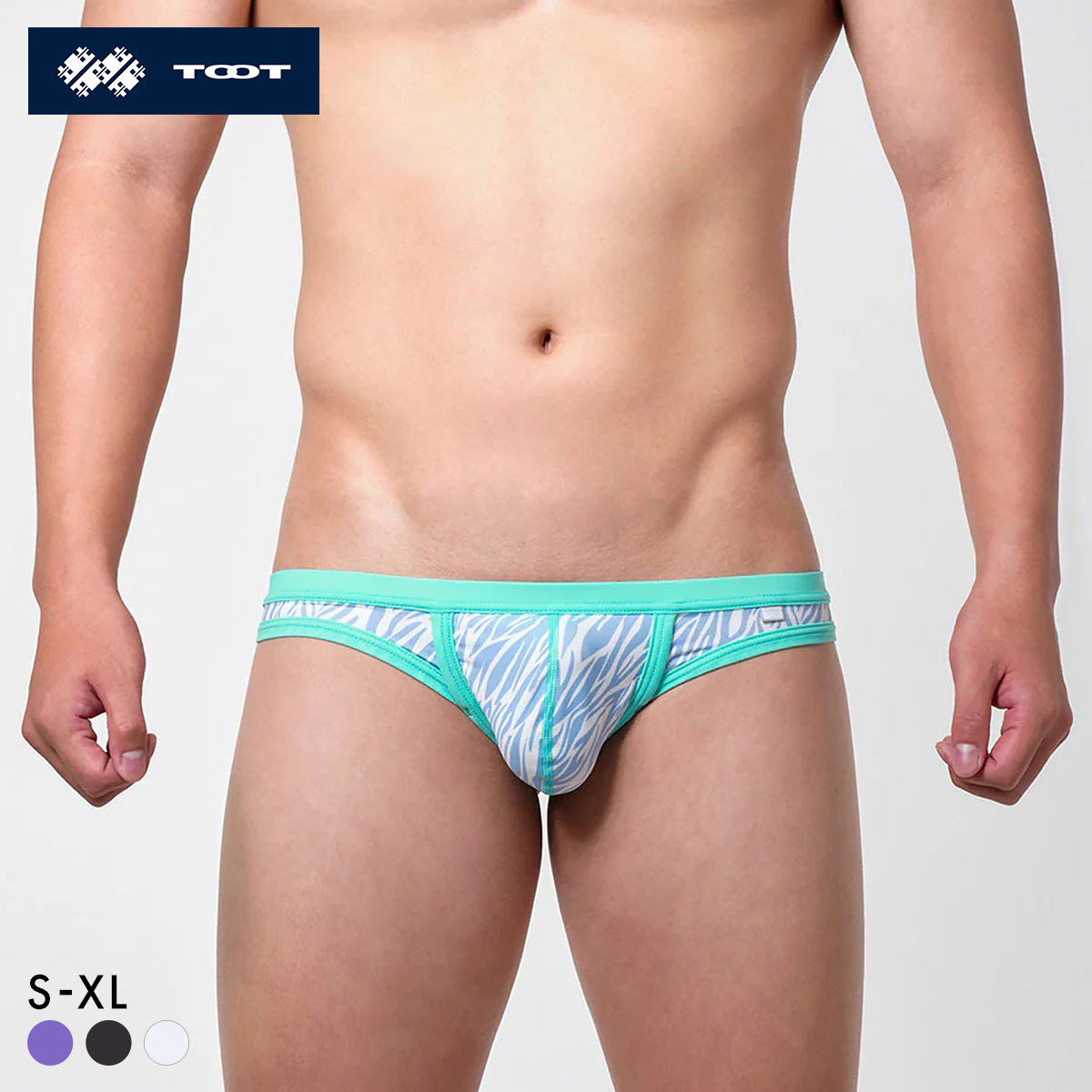 トゥート TOOT ゼブラ Tバック メンズ 前とじ TB25A027 日本製(LBU-薄ブルー-S)