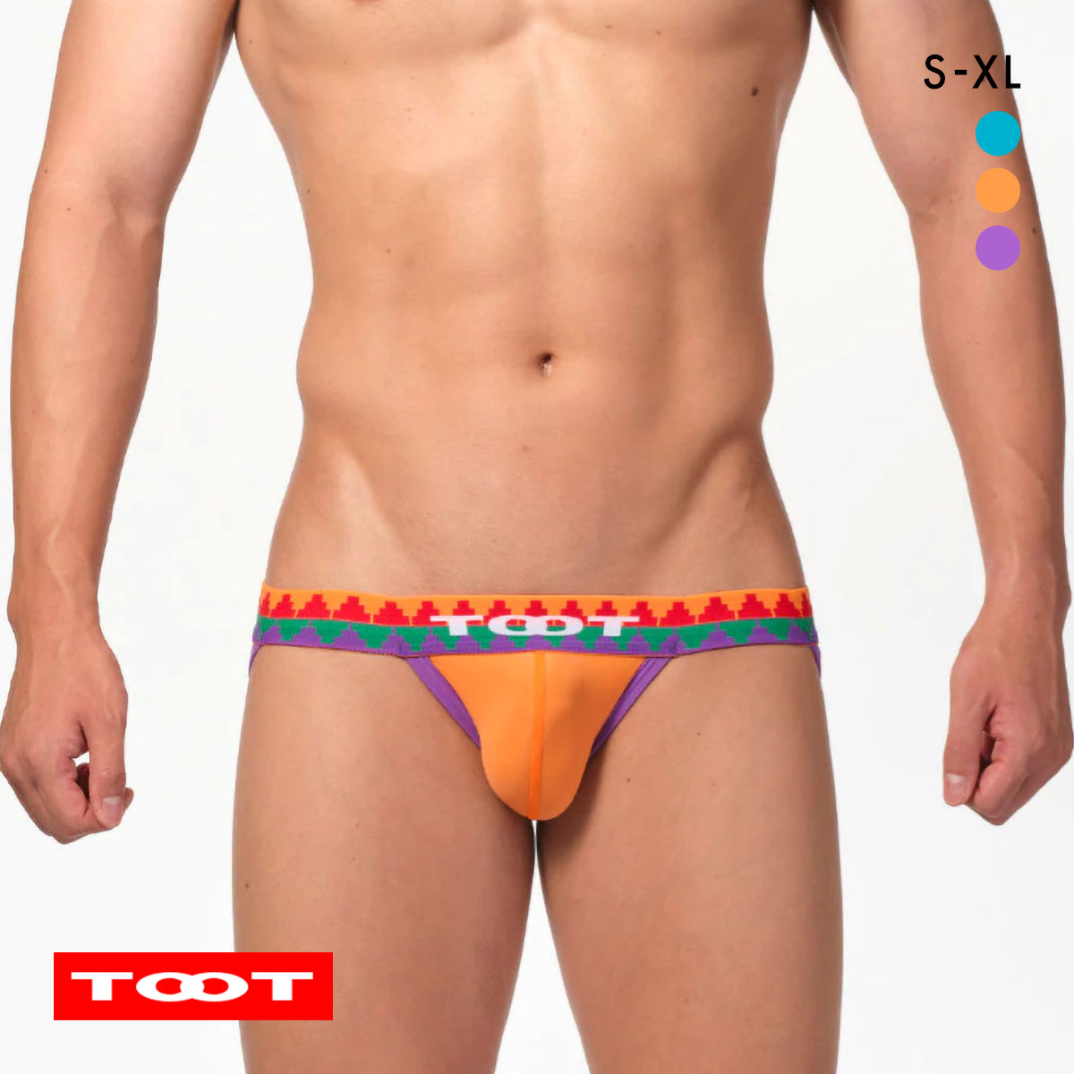 トゥート TOOT トライバルバンド ジョック パンツ メンズ Yバック ストレッチナイロン(OR-オレンジ-S)