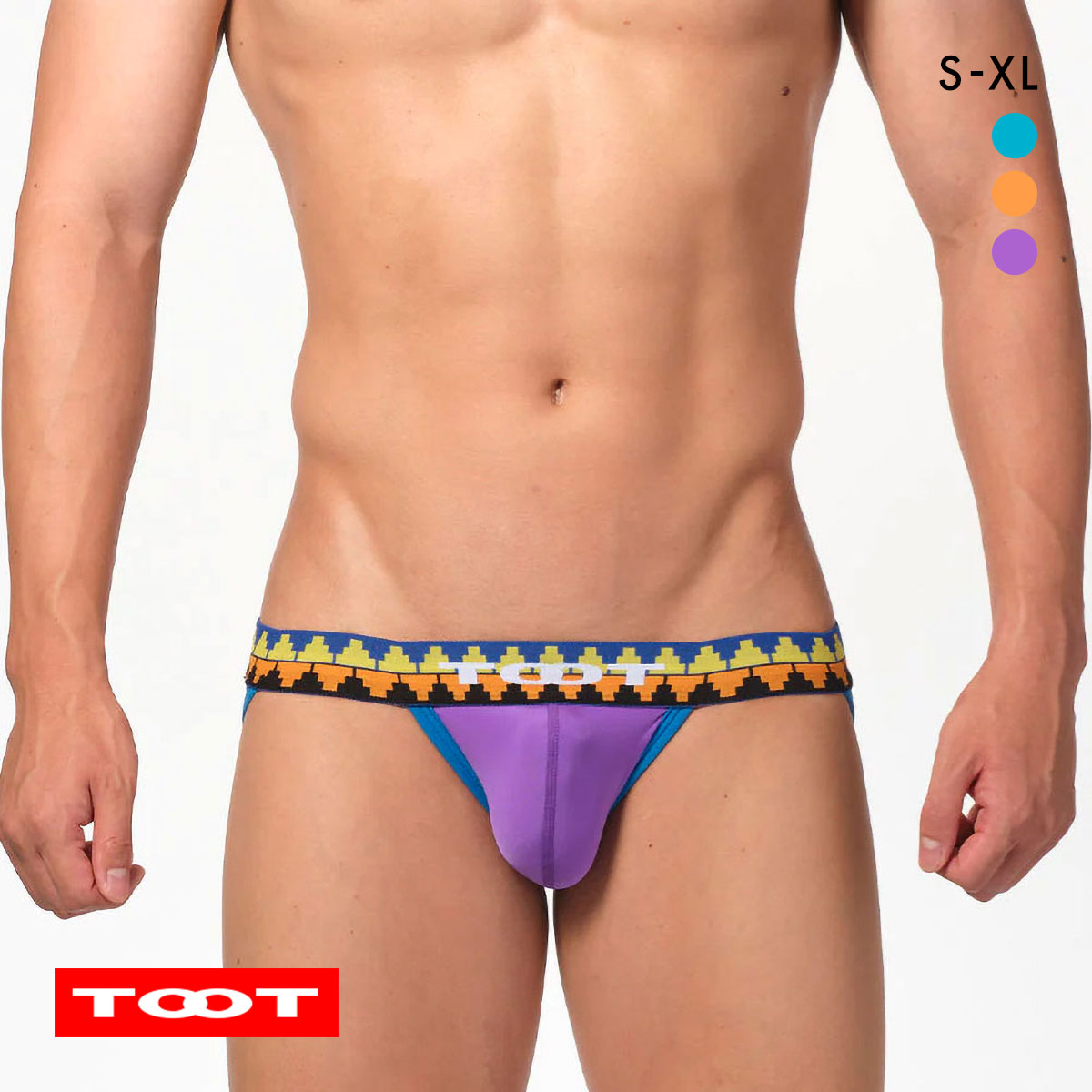 トゥート TOOT トライバルバンド ジョック パンツ メンズ Yバック ストレッチナイロン(PU-パープル-S)