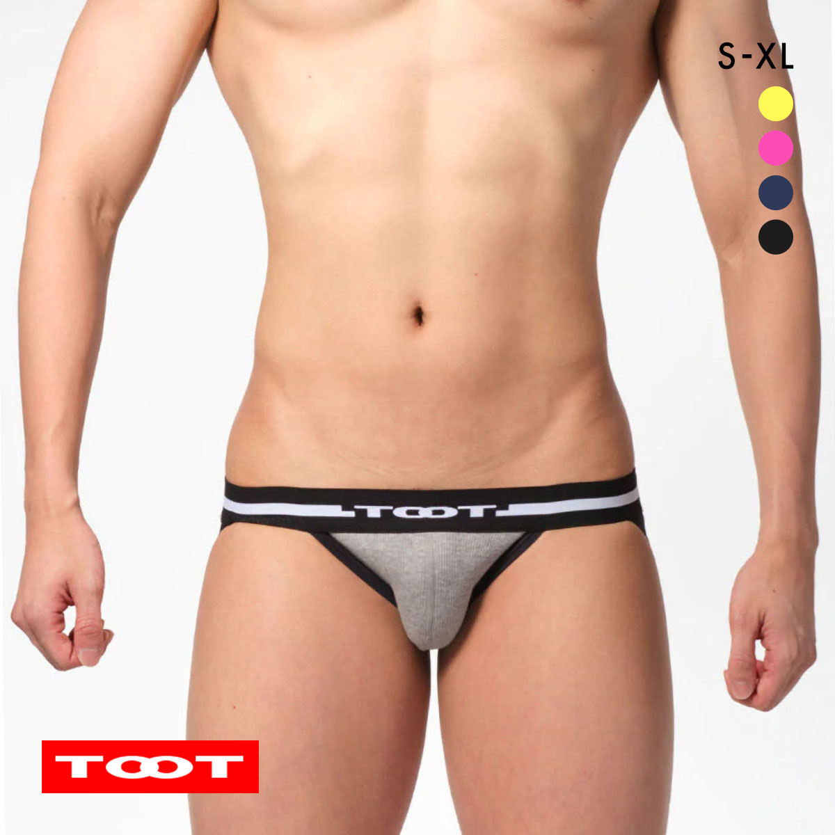 トゥート TOOT リブフロント ジョック パンツ メンズ Yバック YB23S401(BK-ブラック-S)