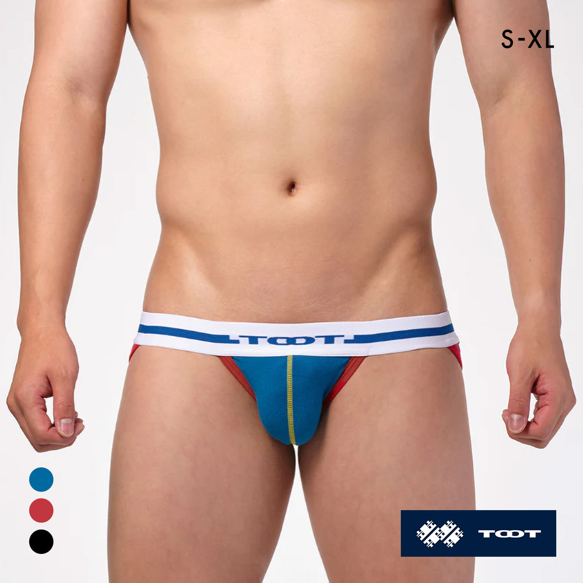 トゥート TOOT カラーコットンジョックストラップ II メンズ Yバック YB24A304 0バック バイク 前閉じ(BU-ブルー-S)