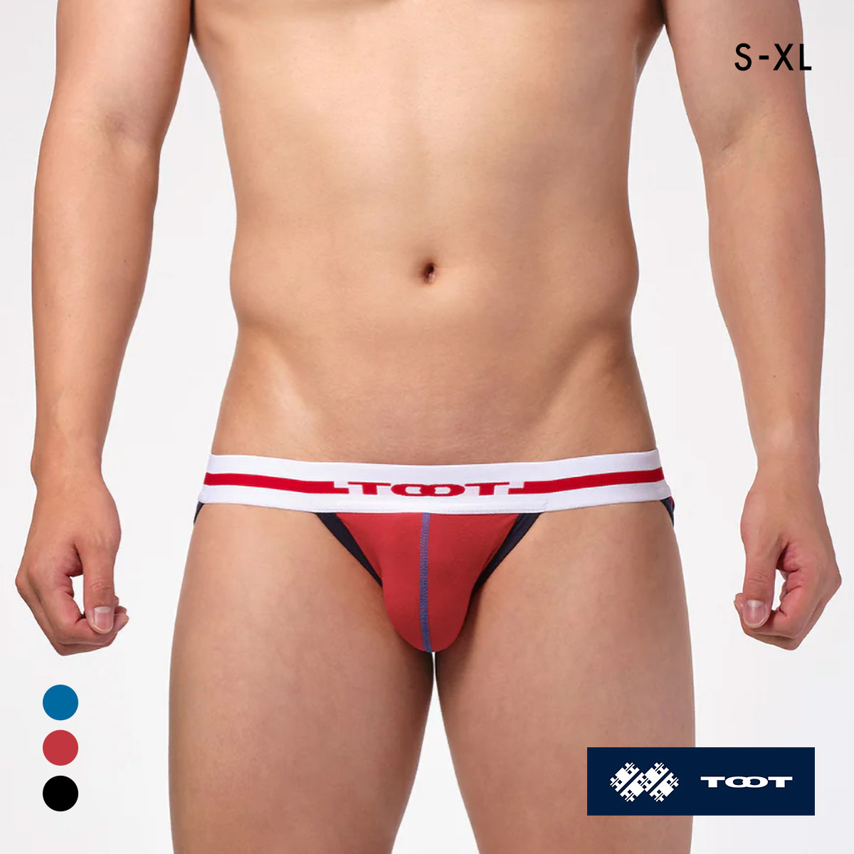 トゥート TOOT カラーコットンジョックストラップ II メンズ Yバック YB24A304 0バック バイク 前閉じ(RE-レッド-S)