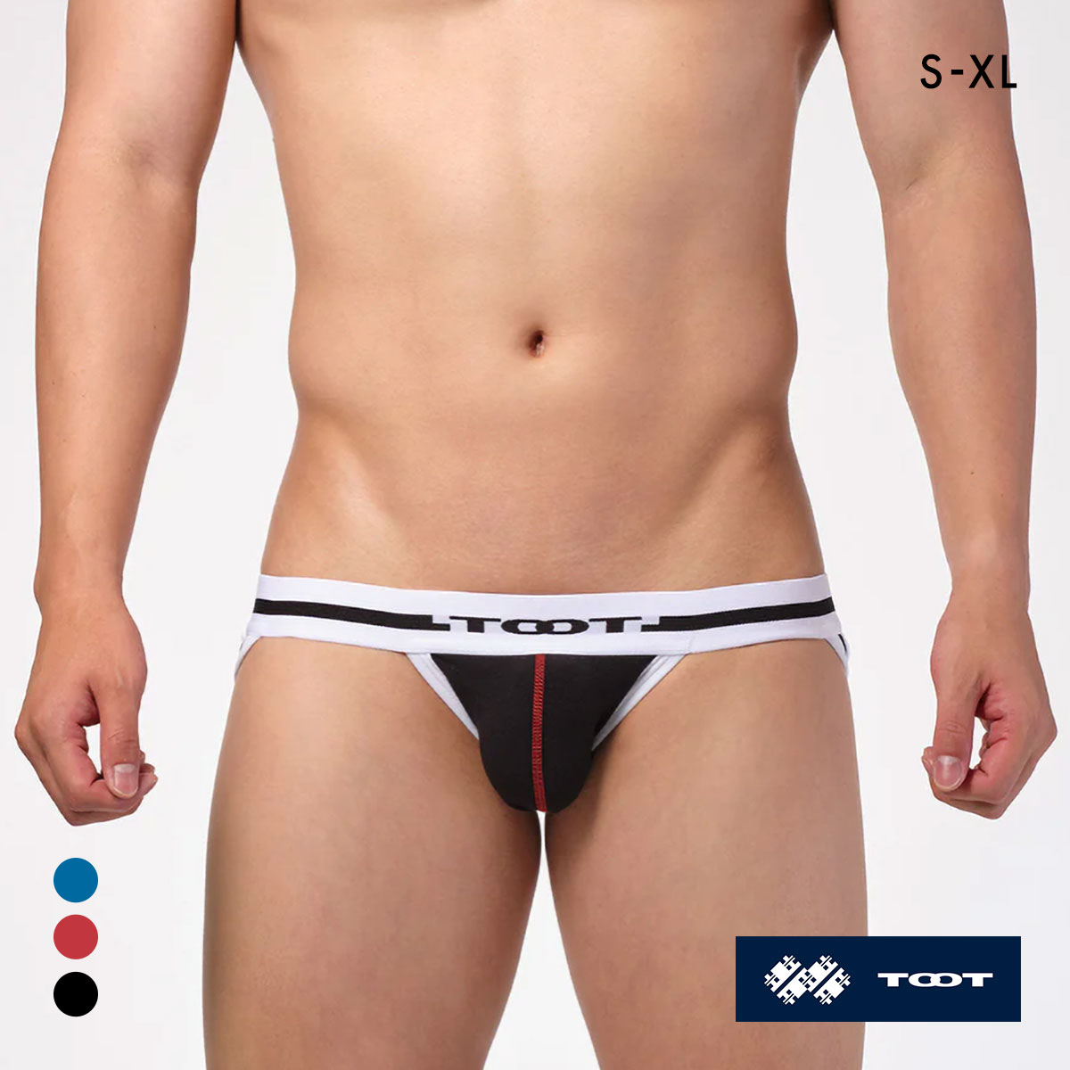 トゥート TOOT カラーコットンジョックストラップ II メンズ Yバック YB24A304 0バック バイク 前閉じ(BK-ブラック-S)