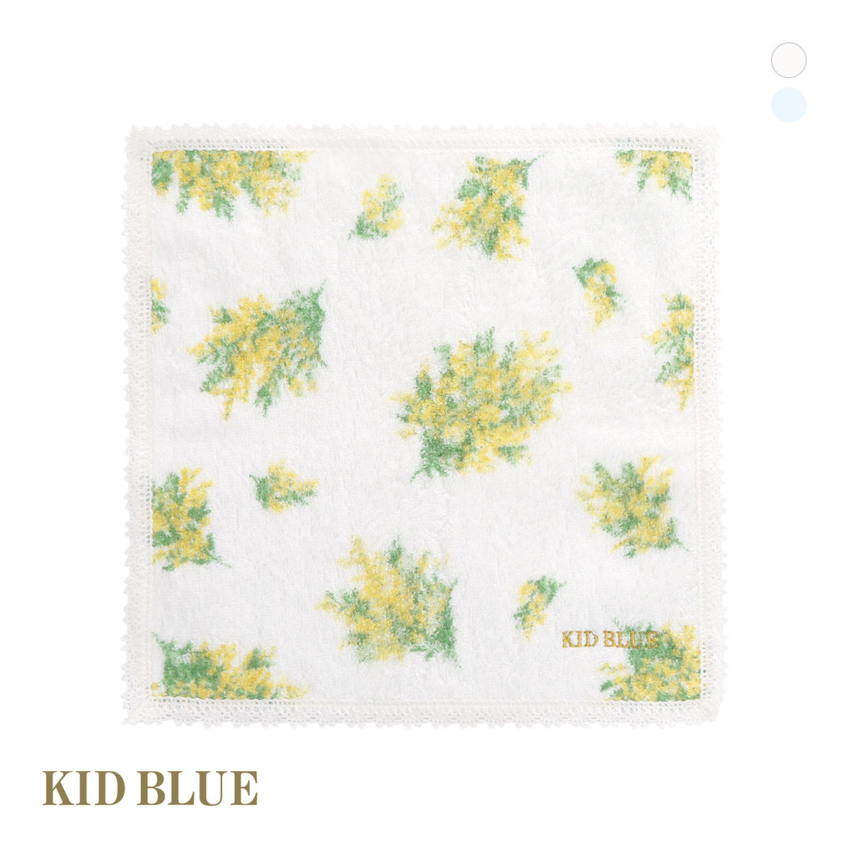 キッドブルー 25タオル ミモザ ハンドタオル KID BLUE(OW-オフホワイト-Free)