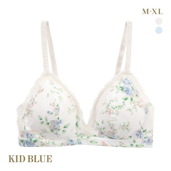 キッドブルー ジャスミンローズ ノンワイヤー ブラジャー ソフトブラジャー 三角ブラ ブラレット 大きいサイズ KID BLUE