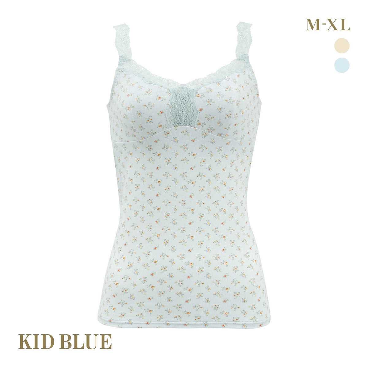 キッドブルー 25デニムフラワー キャミソール レディース インナー KID BLUE(SX-サックス-M)