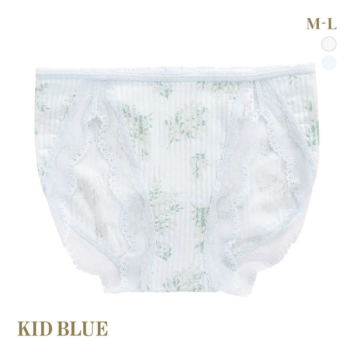 キッドブルー ミモザストライプ ショーツ スタンダード ノーマルショーツ KID BLUE(SX-サックス-M)