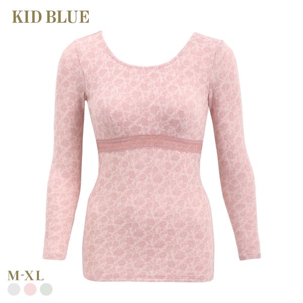 キッドブルー 25フラワーJQ カップ付き 長袖 レディース インナー KID BLUE 大きいサイズ