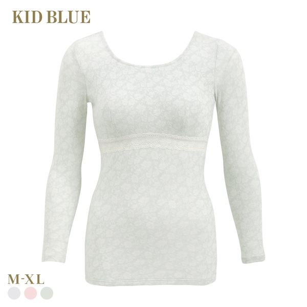 キッドブルー 25フラワーJQ カップ付き 長袖 レディース インナー KID BLUE 大きいサイズ