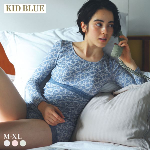 キッドブルー 25フラワーJQ カップ付き 長袖 レディース インナー KID BLUE 大きいサイズ