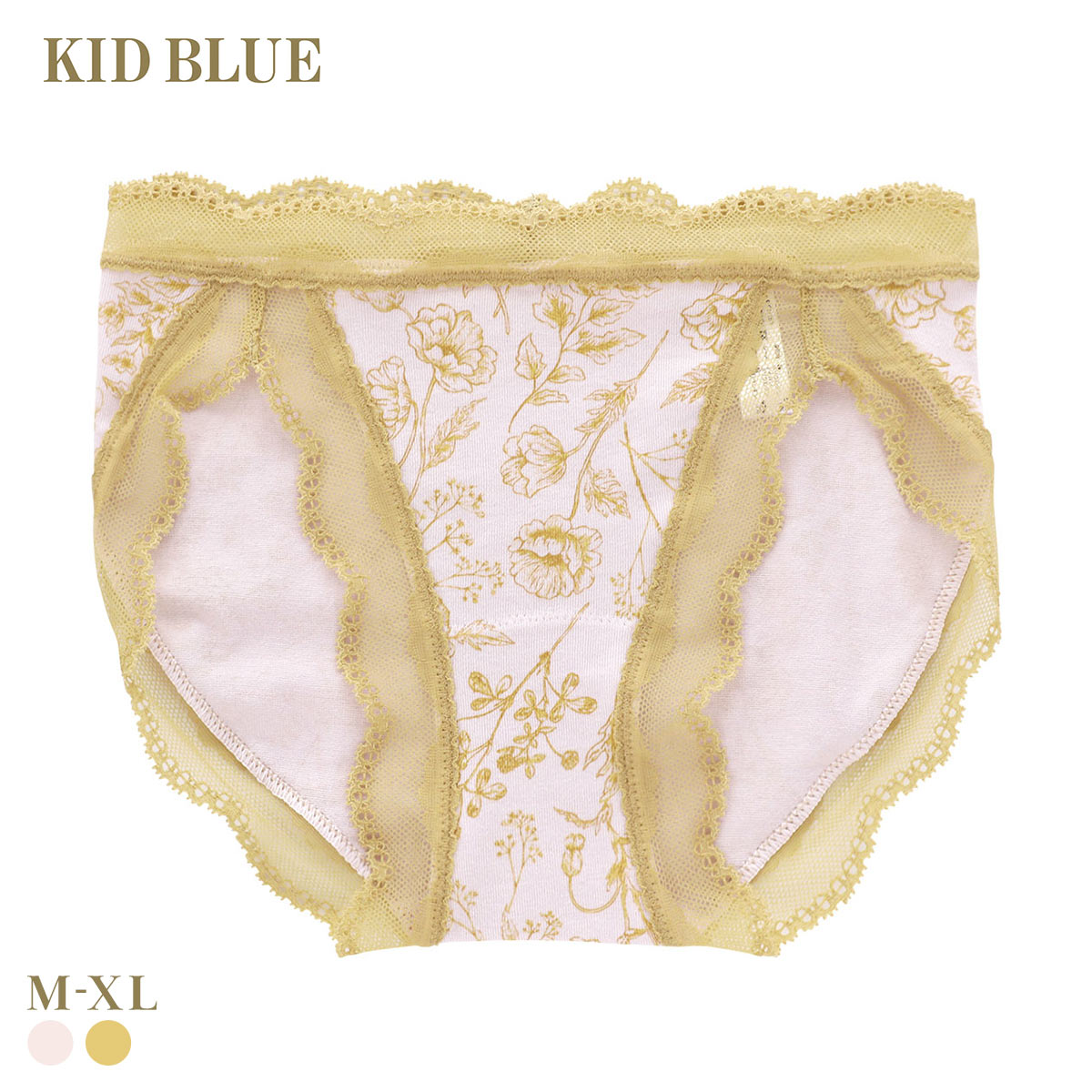 キッドブルー フルールPt ショーツ スタンダード ノーマルショーツ KID BLUE(YE-イエロー-M)