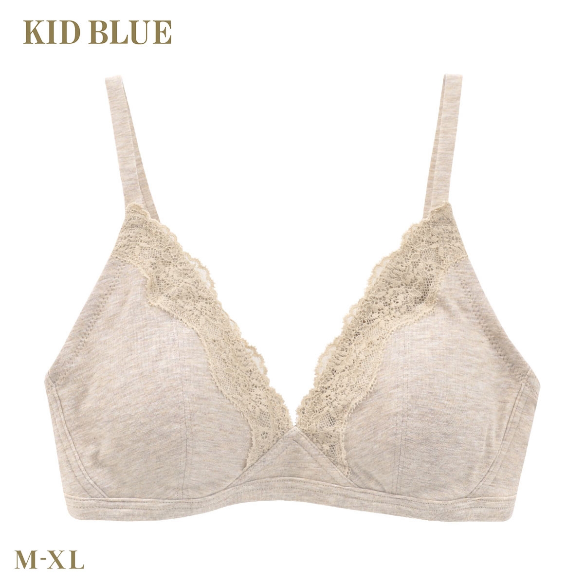 キッドブルー 26STANDARD ノンワイヤー ブラジャー ソフトブラジャー 三角ブラ ブラレット 大きいサイズ KID BLUE(BE-ベージュ-M)