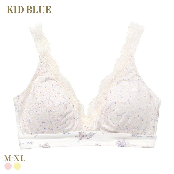 キッドブルー 26ブリティッシュブーケ ノンワイヤー ブラジャー ソフトブラジャー 三角ブラ ブラレット 大きいサイズ KID BLUE