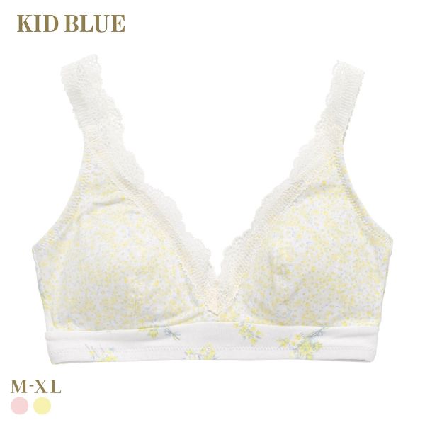 キッドブルー 26ブリティッシュブーケ ノンワイヤー ブラジャー ソフトブラジャー 三角ブラ ブラレット 大きいサイズ KID BLUE