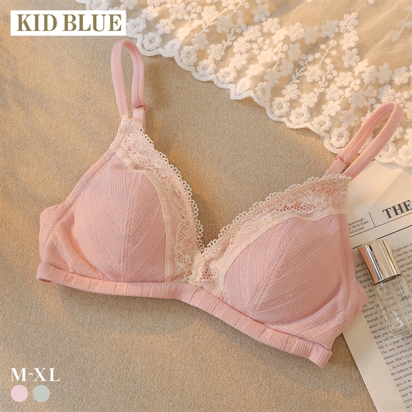 キッドブルー 26コットンリブJQ ノンワイヤー ブラジャー ソフトブラジャー 三角ブラ ブラレット 大きいサイズ KID BLUE