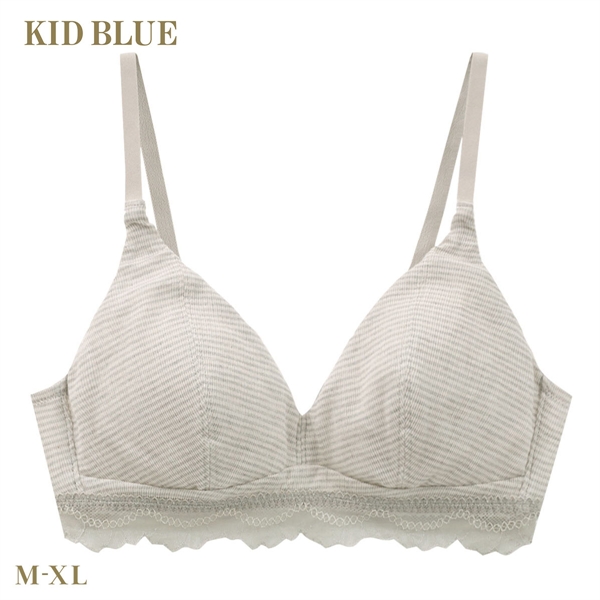 キッドブルー ボタニカルクレープ ノンワイヤー ブラジャー ソフトブラジャー ブラレット 高島ちぢみ 大きいサイズ KID BLUE