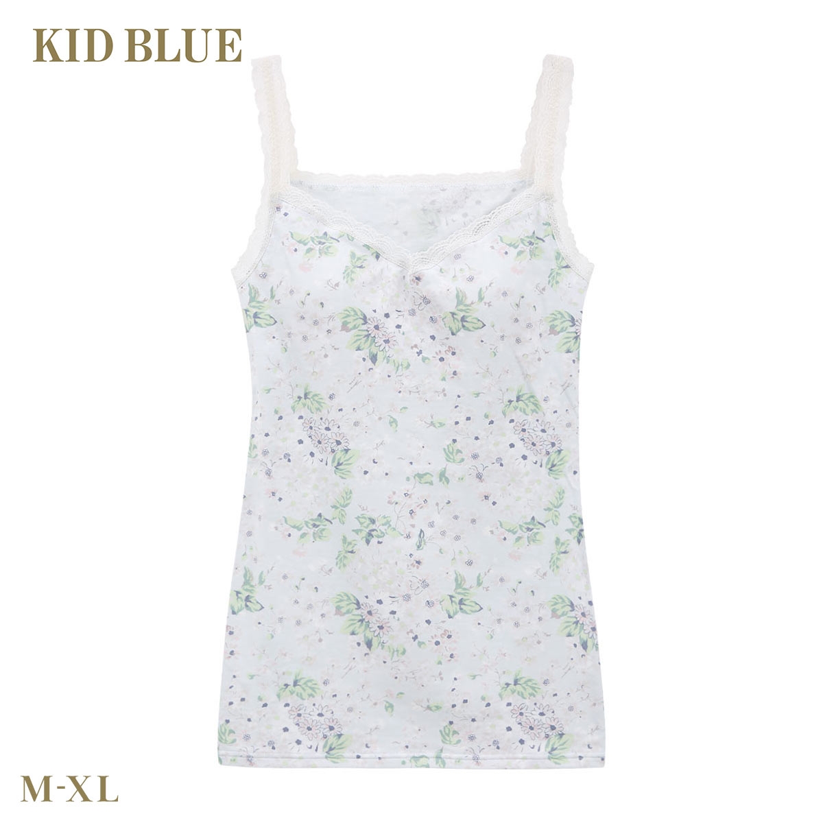 キッドブルー 26フローラルガーデン カップ付き キャミソール インナー レディース 大きいサイズ KID BLUE(SX-サックス-M)