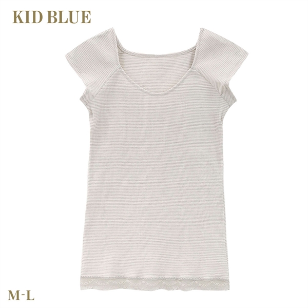 キッドブルー ボタニカルクレープ 半袖 汗取りパッド レディース インナー 高島ちぢみ KID BLUE