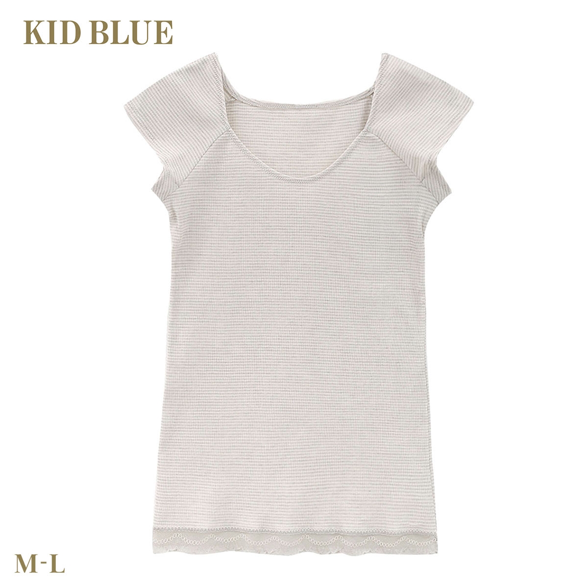 キッドブルー ボタニカルクレープ 半袖 汗取りパッド レディース インナー 高島ちぢみ KID BLUE(LGY-薄グレー-M)