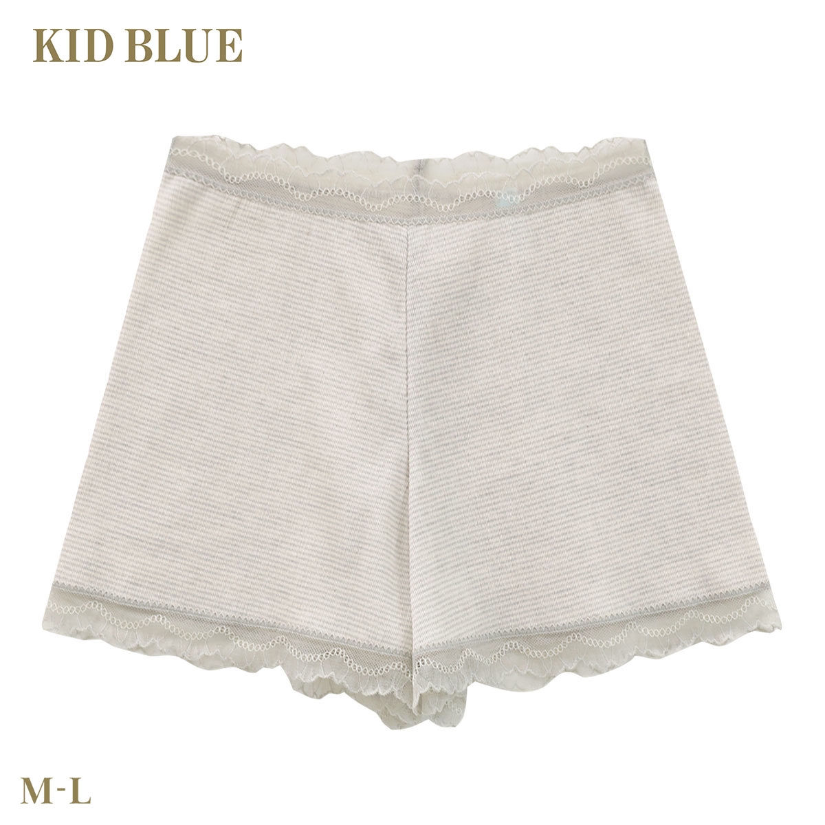 キッドブルー ボタニカルクレープ フレアショーツ ショーツ 1分丈 フレア 高島ちぢみ KID BLUE(LGY-薄グレー-M)