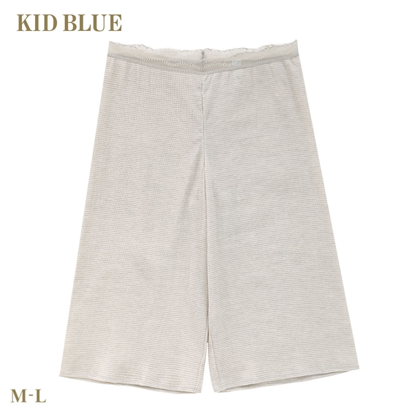 キッドブルー ボタニカルクレープ ロングフレアパンツ ショーツ 7分丈 高島ちぢみ KID BLUE