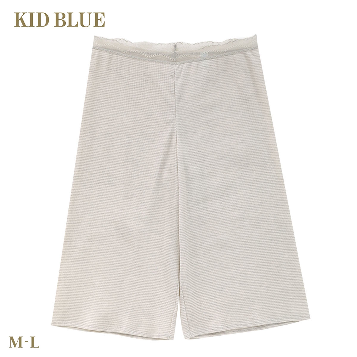 キッドブルー ボタニカルクレープ ロングフレアパンツ ショーツ 7分丈 高島ちぢみ KID BLUE(LGY-薄グレー-M)
