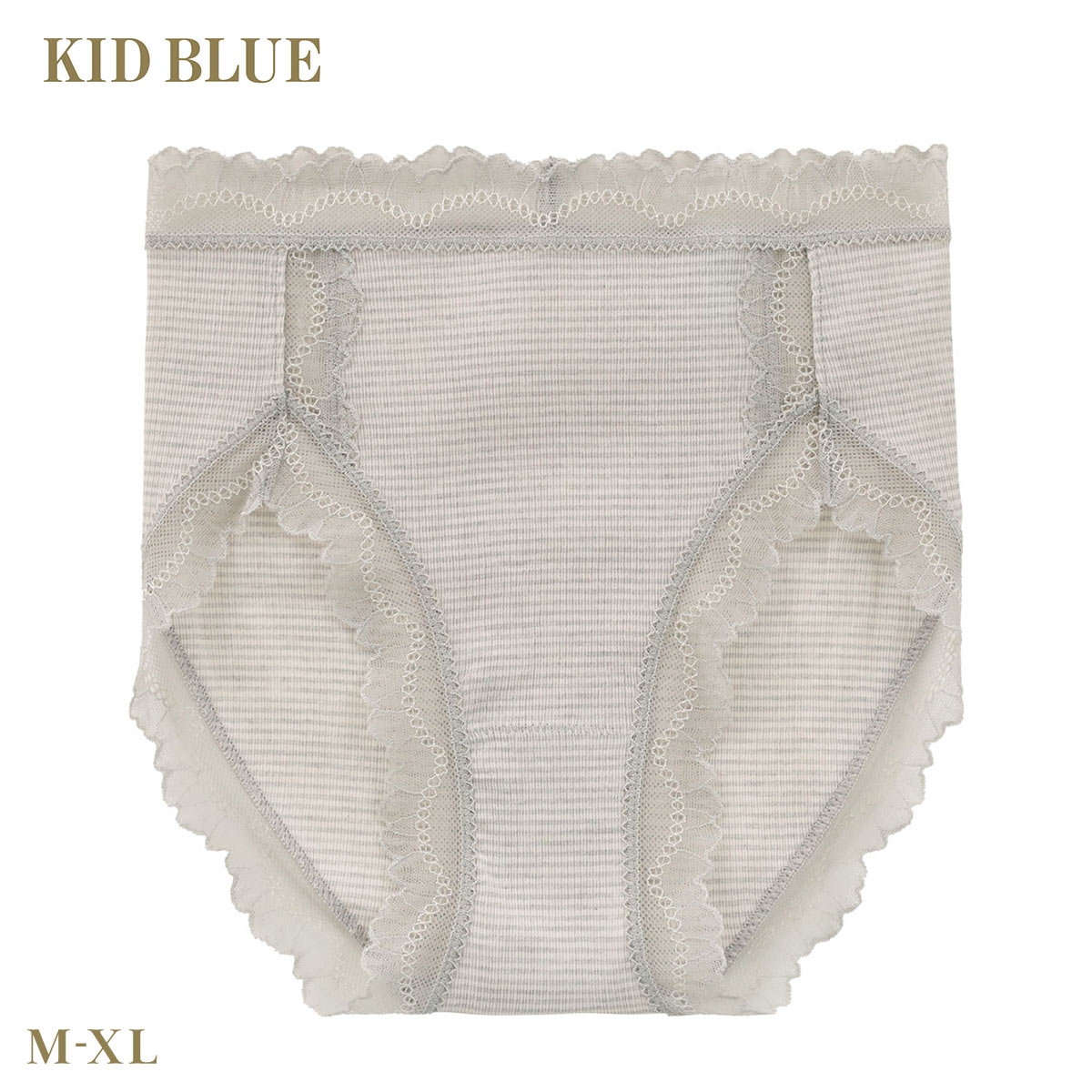 キッドブルー ボタニカルクレープ ショーツ スタンダード ノーマルショーツ 深型 高島ちぢみ 大きいサイズ KID BLUE(LGY-薄グレー-M)
