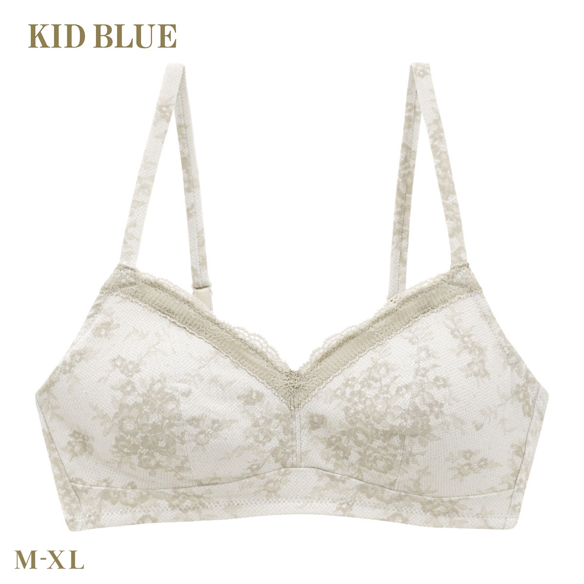 キッドブルー 26ローズレースPT ノンワイヤー ブラジャー ソフトブラジャー かぶりタイプ 大きいサイズ 下着 KID BLUE(BE-ベージュ-M)
