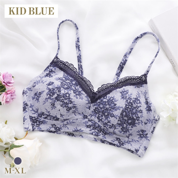 キッドブルー 26ローズレースPT ノンワイヤー ブラジャー ソフトブラジャー かぶりタイプ 大きいサイズ 下着 KID BLUE