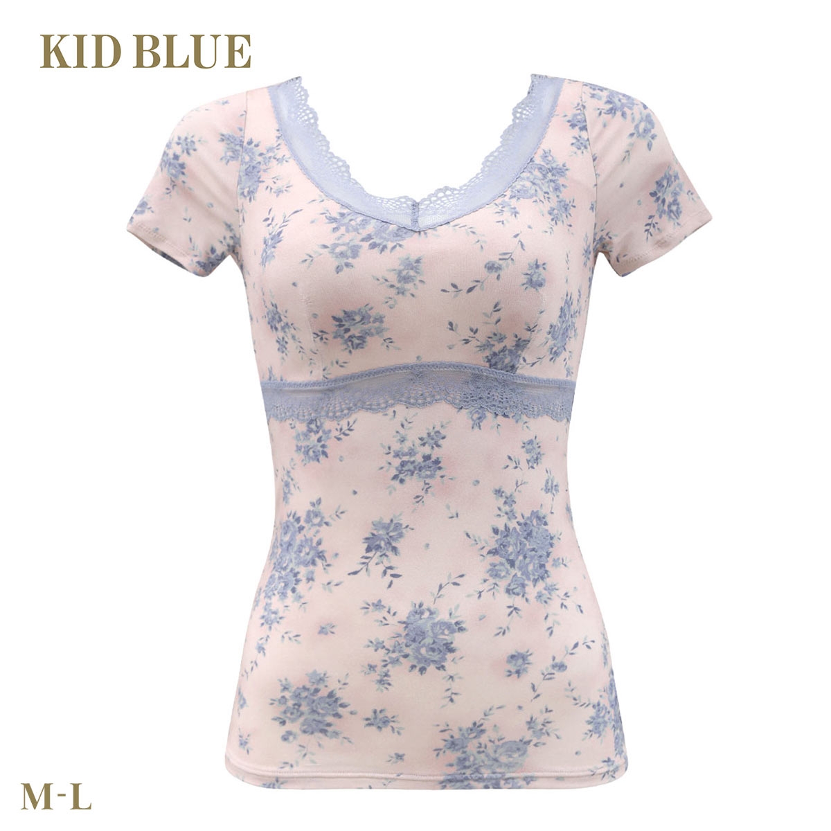 キッドブルー AWブラッサムPT カップ付き 半袖 インナー レディース 下着 KID BLUE(BU-ブルー-M)