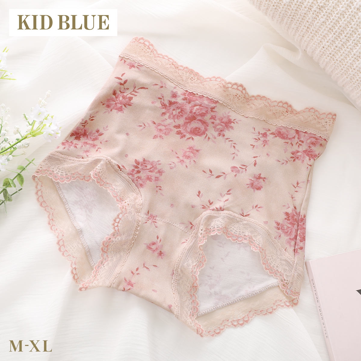 キッドブルー AWブラッサムPT ショーツ ショートカルソン ボーイレングス 大きいサイズ レディース 下着 KID BLUE(RE-レッド-M)