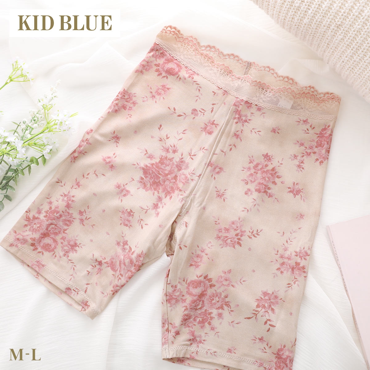 キッドブルー AWブラッサムPT 3分丈 カルソン レディース 下着 KID BLUE(RE-レッド-M)