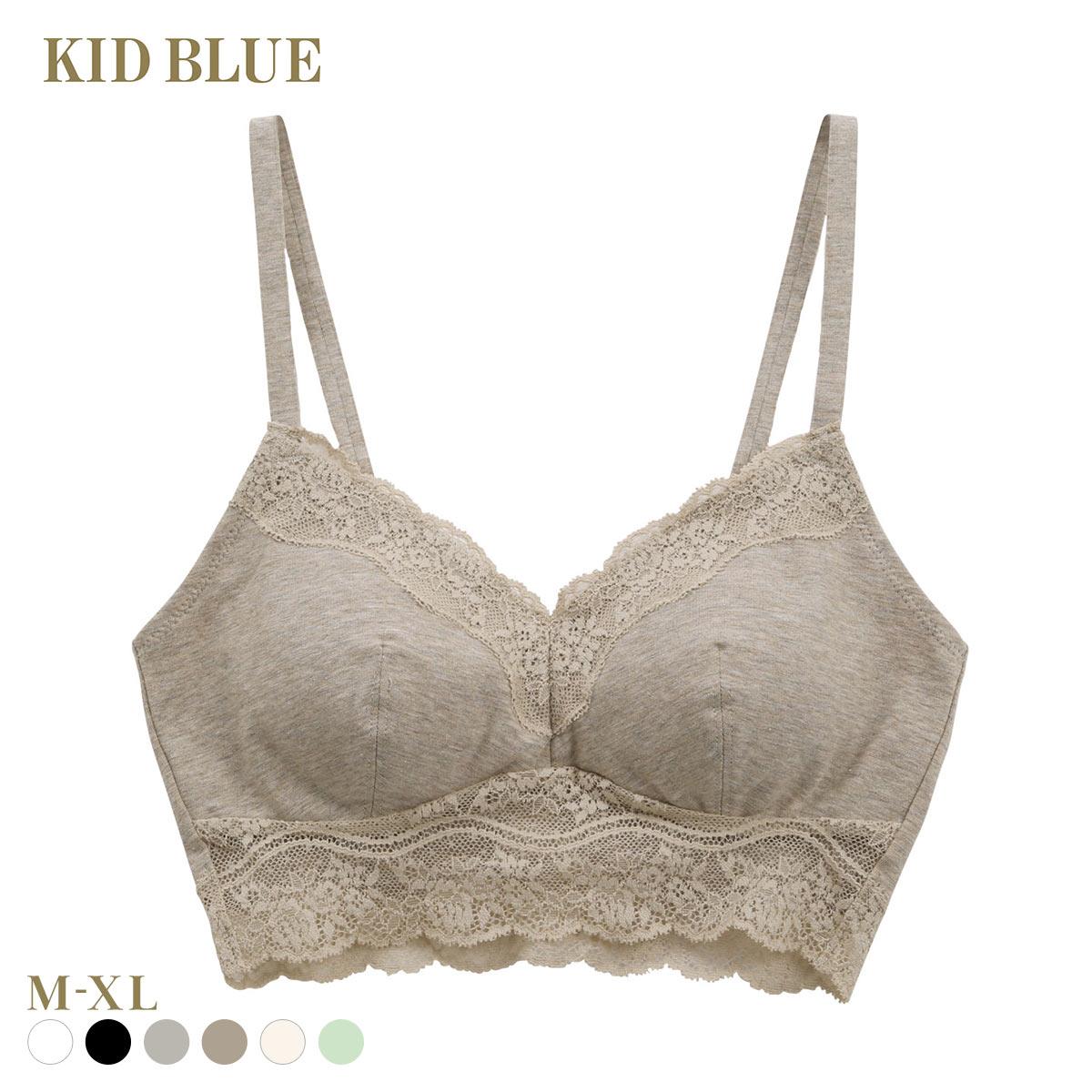 キッドブルー KID BLUE 26STANDARD ブラジャー ノンワイヤー ブラレット 単品 ソフトブラジャー 三角ブラ 20STANDARD(BE2-ベージュ2-M)