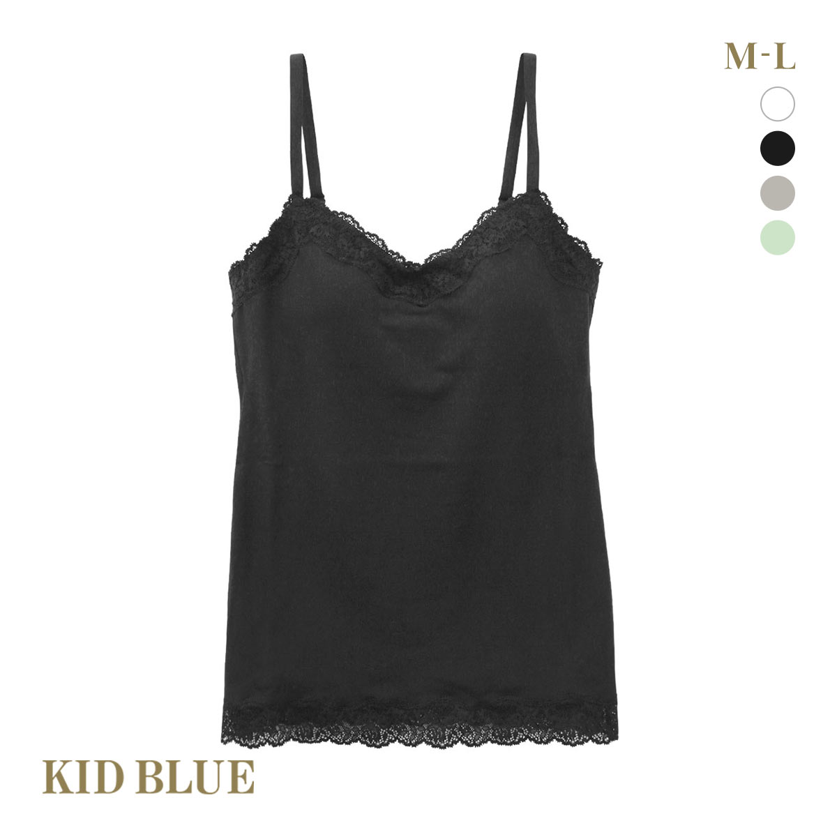 キッドブルー KID BLUE 20STANDARD キャミソール カップ付き インナー ML(BK-ブラック-M)