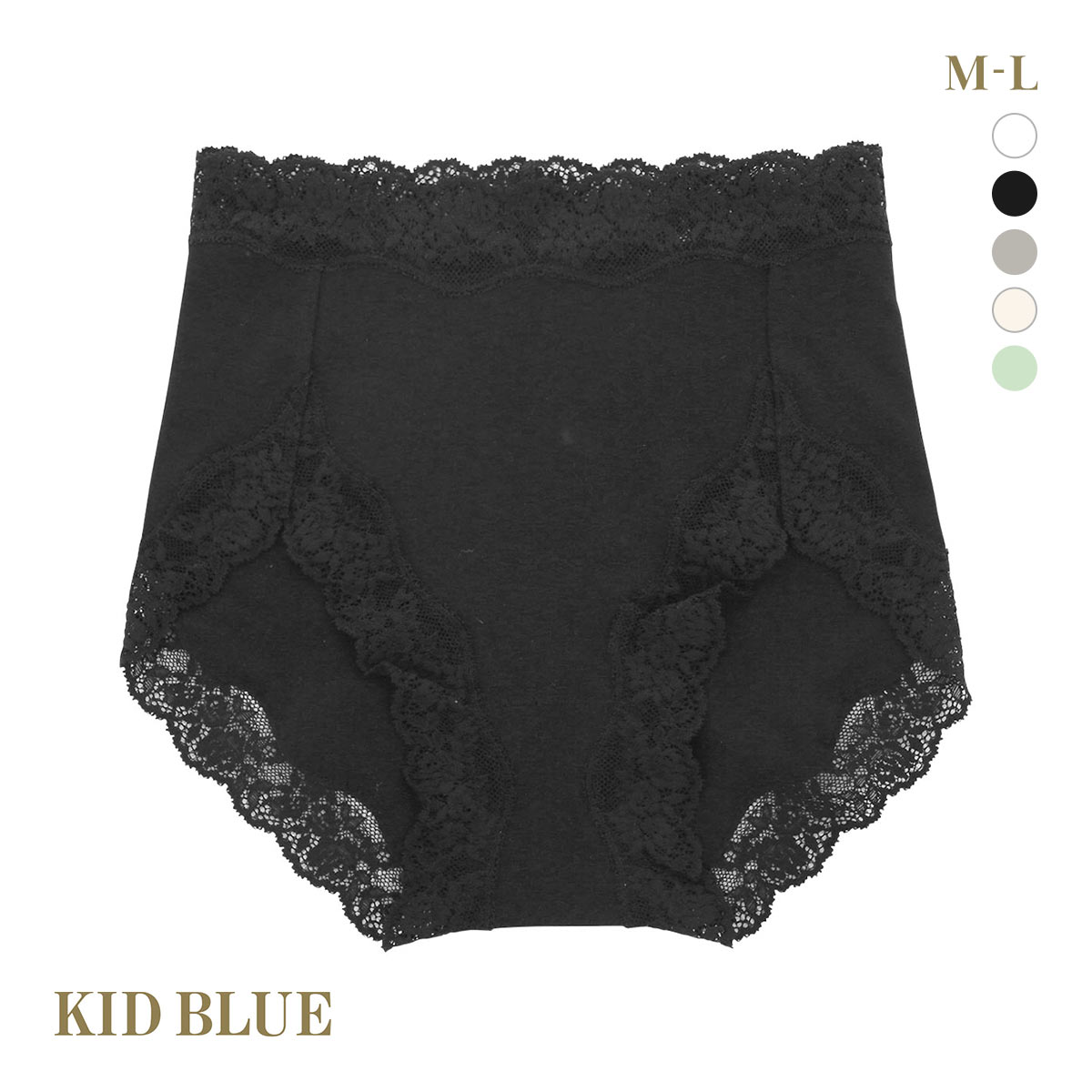 キッドブルー KID BLUE 20STANDARD ショーツ スタンダード 深履き 深め ハイウエスト ML 単品(BK-ブラック-M)
