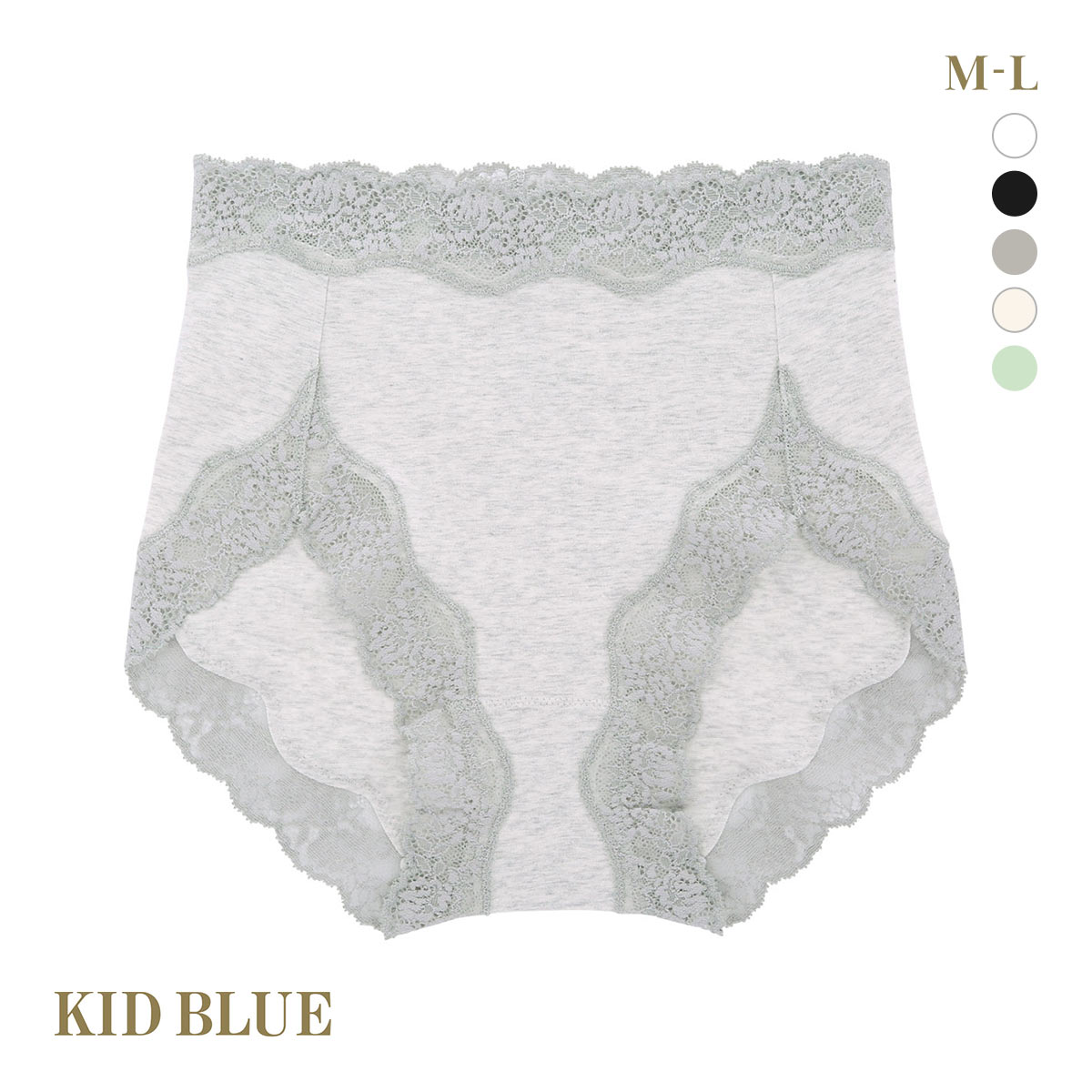 キッドブルー KID BLUE 20STANDARD ショーツ スタンダード 深履き 深め ハイウエスト ML 単品(LGY-薄グレー-M)