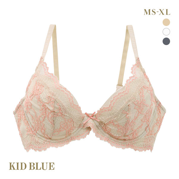 キッドブルー KID BLUE シャーリングレース ブラジャー ワイヤーブラジャー 3/4カップ 単品
