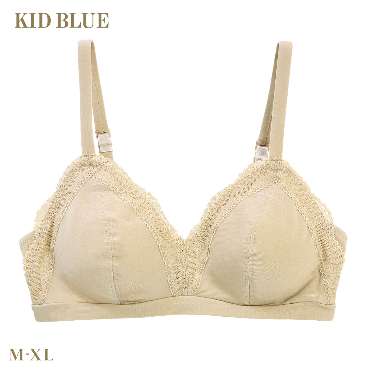 キッドブルー KID BLUE 24ベンベルグベア天 ノンワイヤーブラジャー 単品(BE-ベージュ-M)