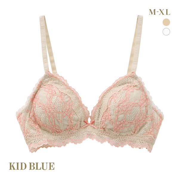 20%OFF キッドブルー KID BLUE シャーリングレース ブラジャー ノンワイヤー ソフトブラジャー 三角ブラ 単品 20%OFF キッドブルー KID BLUE シャーリングレース ブラジャー ノンワイヤー ソフトブラジャー 三角ブラ 単品