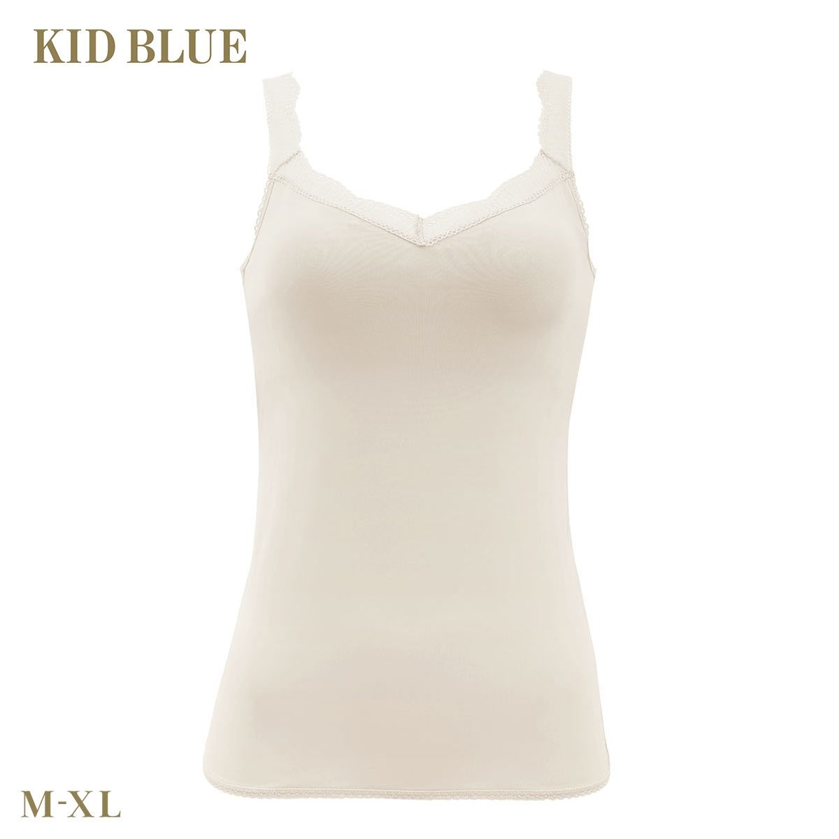 キッドブルー 24ベンベルグベア天 キャミソール カップ付き インナー 大きいサイズ KID BLUE(IV-アイボリー-M)