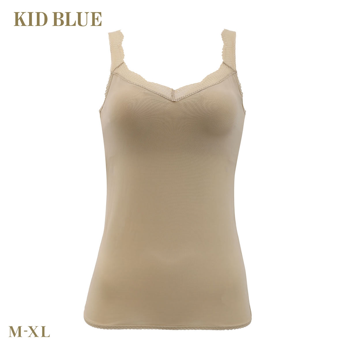 キッドブルー 24ベンベルグベア天 キャミソール カップ付き インナー 大きいサイズ KID BLUE(BE-ベージュ-M)