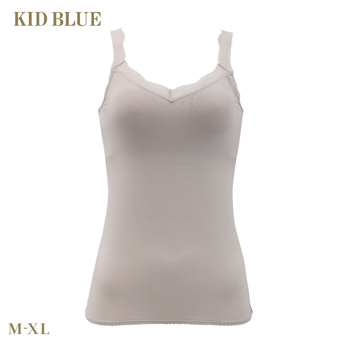 キッドブルー 24ベンベルグベア天 キャミソール カップ付き インナー 大きいサイズ KID BLUE(GY-グレー-M)