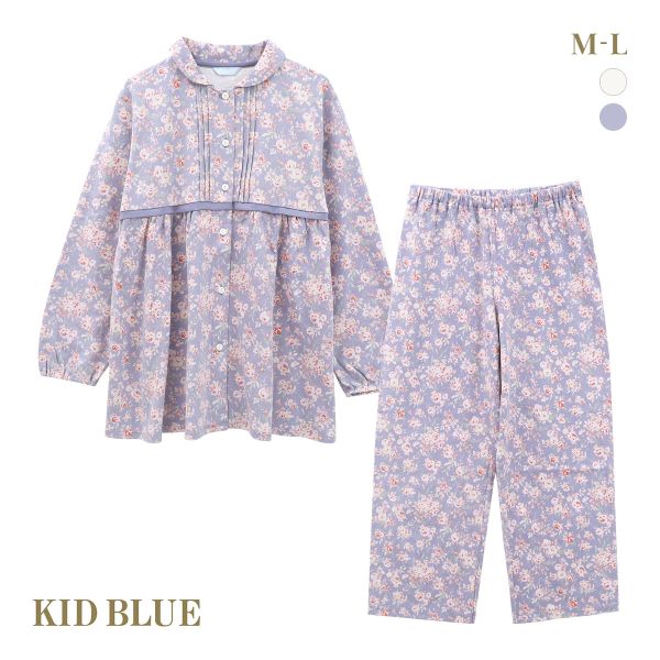 30%OFF キッドブルー エディスフラワー ルームウェア 長袖 ロングパンツ 上下セット パジャマ KID BLUE 30%OFF キッドブルー エディスフラワー ルームウェア 長袖 ロングパンツ 上下セット パジャマ KID BLUE