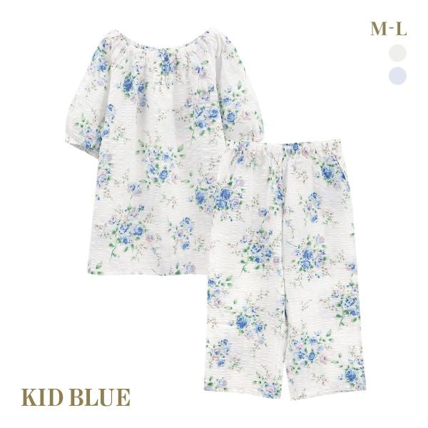 キッドブルー ジャスミンローズN 半袖 ルームウェア 8分丈 上下セット パジャマ KID BLUE
