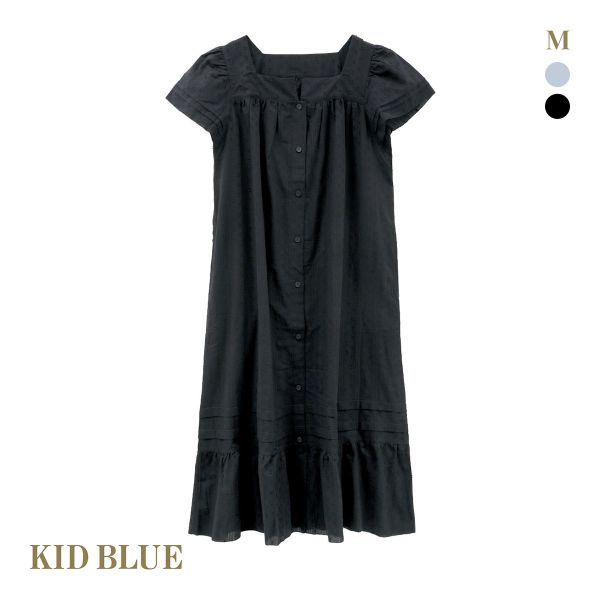 キッドブルー 25カットドビーコットン 半袖 ワンピース ルームウェア パジャマ KID BLUE 前開き