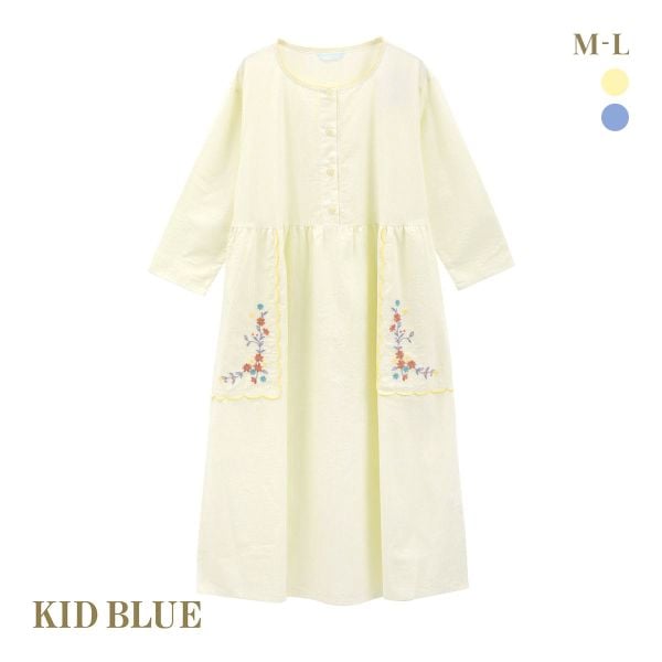 キッドブルー 25ストライプエンブ ワンピース ルームウェア パジャマ 長袖 KID BLUE