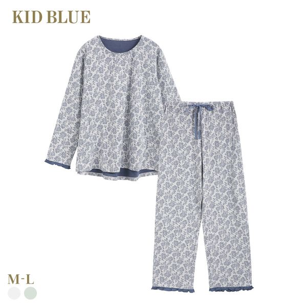 キッドブルー 25接結フラワーJQ 長袖 フルレングス 上下セット パジャマ KID BLUE