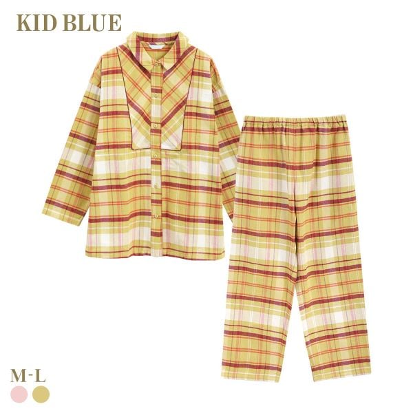 キッドブルー 25ネルチェック 長袖 フルレングス 上下セット パジャマ KID BLUE